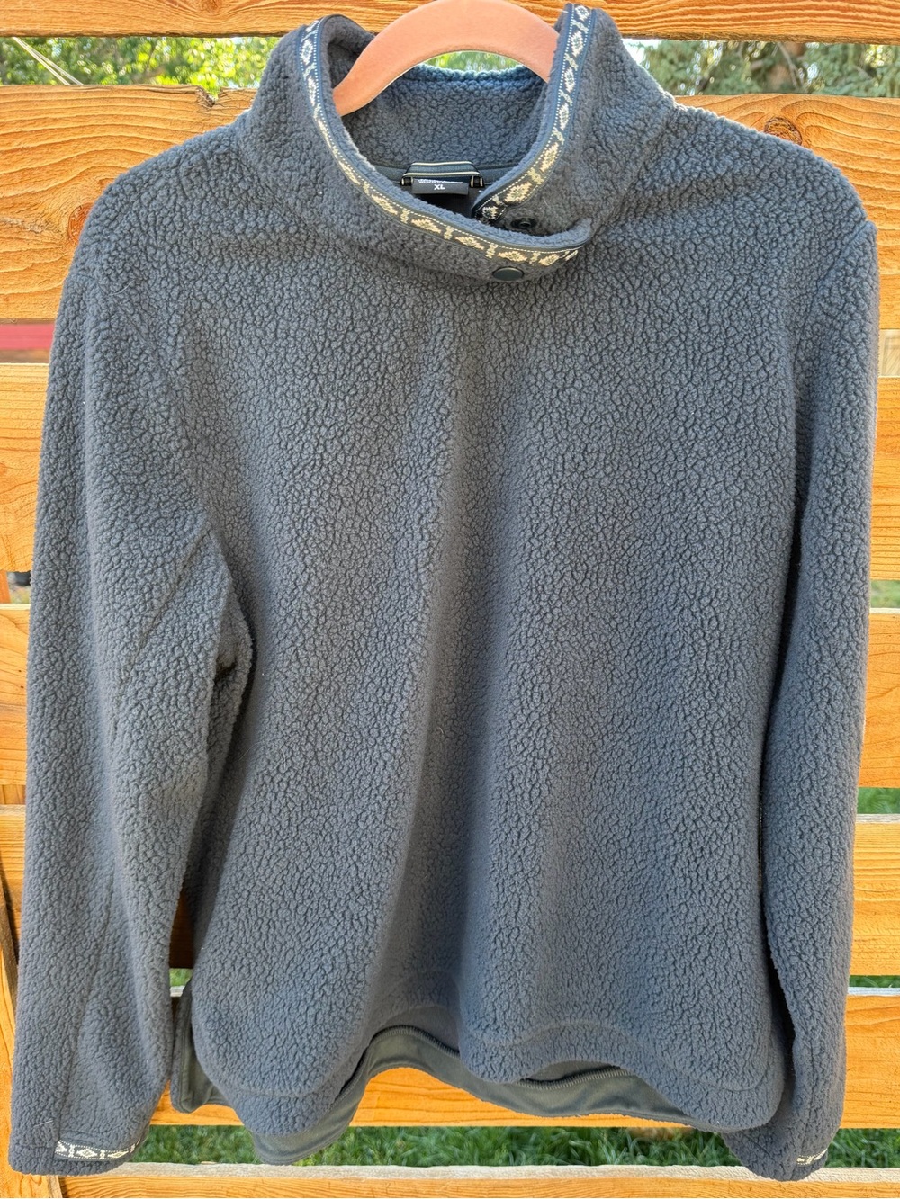Kuhl Hygge Snap Zip Fleece Jacket Blue Sherpa Pullover Boxy, Women’s XL